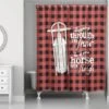One Horse Open Sleigh Shower Curtain -Christmas Designers Store D518266S 1