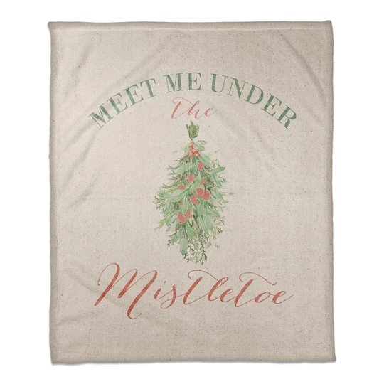 Meet Under Mistletoe 50x60 Coral Fleece Blanket 3 Meet Under Mistletoe 50x60 Coral Fleece Blanket