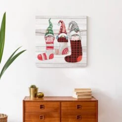 Gnome Stockings 20x20 Canvas Wall Art -Christmas Designers Store D518313S 5