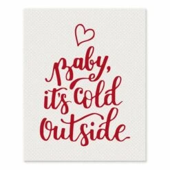 Baby Its Cold Outside Dotted Background 8x10 Tabletop Canvas