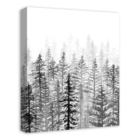 Black White Watercolor Trees 16x20 Canvas Wall Art 5 Black White Watercolor Trees 16x20 Canvas Wall Art - Image 3