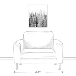Black White Watercolor Trees 16x20 Canvas Wall Art 13 Black White Watercolor Trees 16x20 Canvas Wall Art -Christmas Designers Store D518326S 5