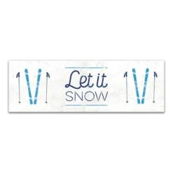 Let It Snow Skis 36x12 Canvas Wall Art