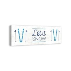 Let It Snow Skis 36x12 Canvas Wall Art -Christmas Designers Store D518335S 2