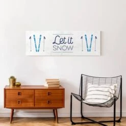 Let It Snow Skis 36x12 Canvas Wall Art -Christmas Designers Store D518335S 4