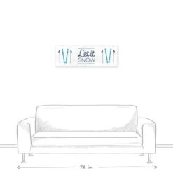 Let It Snow Skis 36x12 Canvas Wall Art -Christmas Designers Store D518335S 5