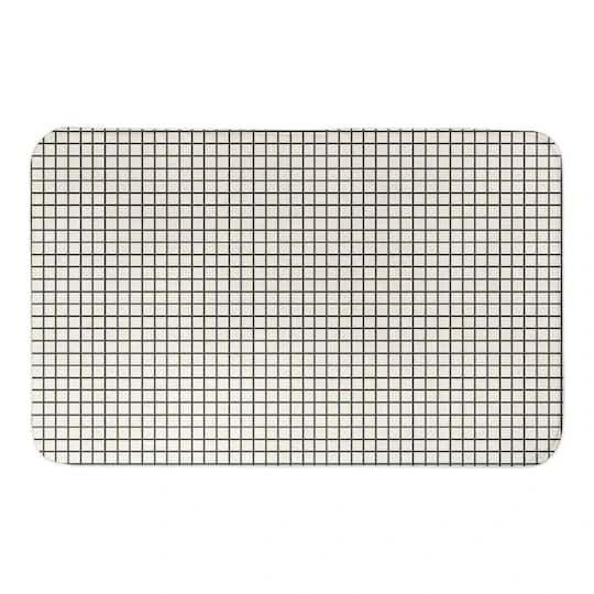 Designs Direct Dark On Light Grid Bath Mat, 34" X 21" 4 Designs Direct Dark On Light Grid Bath Mat, 34" X 21" - Image 2