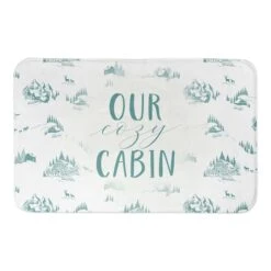 Designs Direct Snowy Town Teal Cozy Cab Bath Mat, 34" X 21" -Christmas Designers Store D518373S 1 1