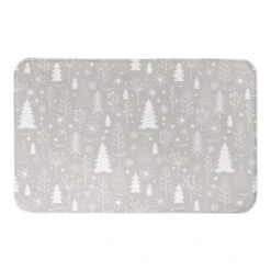 Designs Direct Winter Tree Soft Gray Bath Mat, 34" X 21" -Christmas Designers Store D518375S 1 1