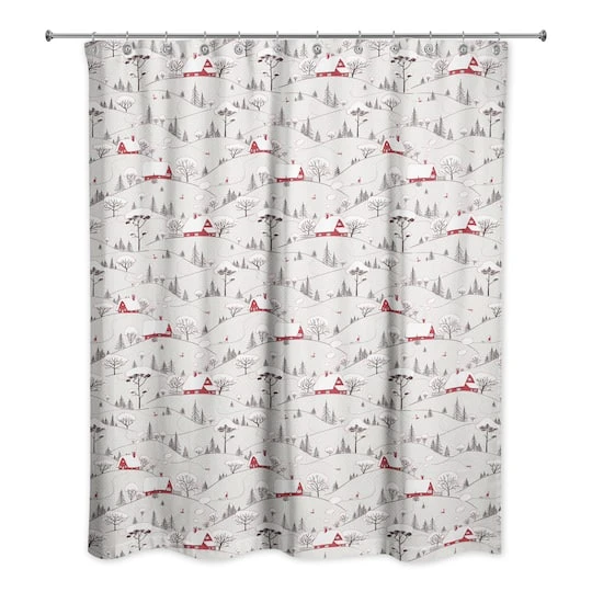 Snowy Village Shower Curtain 3 Snowy Village Shower Curtain