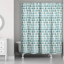 Cool Tree Pattern Shower Curtain -Christmas Designers Store D518388S 2