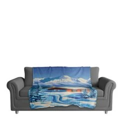 Arctic Nighttime Cabin 50x60 Coral Fleece Blanket -Christmas Designers Store D518393S 3