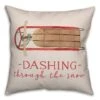 Dashing Snow Sled 18x18 Throw Pillow 1 Dashing Snow Sled 18x18 Throw Pillow -Christmas Designers Store D518419S 1