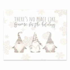 Gnome Holidays Silver Gold 10x8 Tabletop Canvas