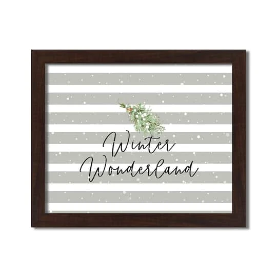 20" Winter Wonderland Gray Stripes Black Framed Print Wall Art 3 20" Winter Wonderland Gray Stripes Black Framed Print Wall Art