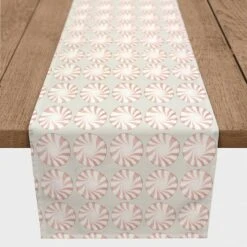 Peppermint Candy 16x72 Poly Twill Table Runner 8 Peppermint Candy 16x72 Poly Twill Table Runner -Christmas Designers Store D518485S 2