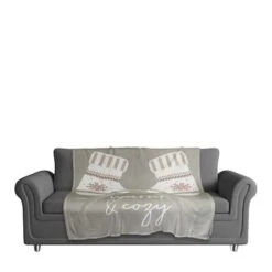 Warm And Cozy Mittens 50x60 Coral Fleece Blanket -Christmas Designers Store D518501S 3