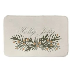Designs Direct Holly Jolly Greenery Bath Mat, 34" X 21" -Christmas Designers Store D518507S 1 1
