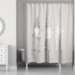 Gnome Three Neutral Shower Curtain