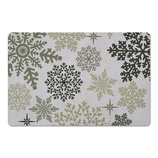 Snowflake Pattern 27x18 Floor Mat 3 Snowflake Pattern 27x18 Floor Mat