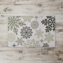 Snowflake Pattern 27x18 Floor Mat 7 Snowflake Pattern 27x18 Floor Mat -Christmas Designers Store D518538S 2