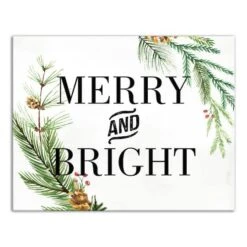 Merry And Bright 14x11 Canvas Wall Art -Christmas Designers Store D518556S 1 1