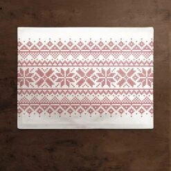 Knit Snowflakes 18x14 Cotton Twill Placemat 7 Knit Snowflakes 18x14 Cotton Twill Placemat -Christmas Designers Store D518571S 2