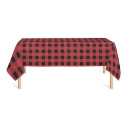 Red Black Buffalo Check 58x102 Tablecloth -Christmas Designers Store D518583S 2