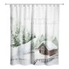 Snowy Cabin Shower Curtain -Christmas Designers Store D518612S 1