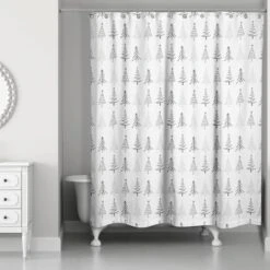 Designs Direct Christmas Tree Sketches 71" X 74" Shower Curtain -Christmas Designers Store D518614S 2