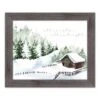 Designs Direct 20" X 16" Snowy Cabin Western Gray Framed Print 1 Designs Direct 20" X 16" Snowy Cabin Western Gray Framed Print -Christmas Designers Store D518642S 1