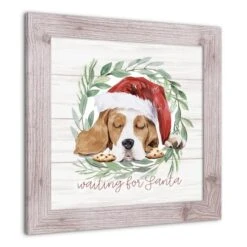 Designs Direct 16" X 16" Santa Dog Western White Framed Print 8 Designs Direct 16" X 16" Santa Dog Western White Framed Print -Christmas Designers Store D518644S 2