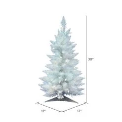 2.5ft. Pre-Lit Sparkle White Spruce Artificial Christmas Tree, Warm White Lights 11 2.5ft. Pre-Lit Sparkle White Spruce Artificial Christmas Tree, Warm White Lights -Christmas Designers Store D522190S 4