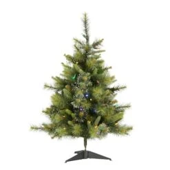 3ft. Pre-Lit Cashmere Pine Artificial Christmas Tree, Multi-Colored LED Lights 8 3ft. Pre-Lit Cashmere Pine Artificial Christmas Tree, Multi-Colored LED Lights -Christmas Designers Store D522218S 1 1