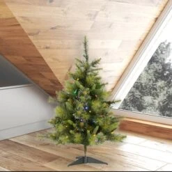 3ft. Pre-Lit Cashmere Pine Artificial Christmas Tree, Multi-Colored LED Lights 9 3ft. Pre-Lit Cashmere Pine Artificial Christmas Tree, Multi-Colored LED Lights -Christmas Designers Store D522218S 2
