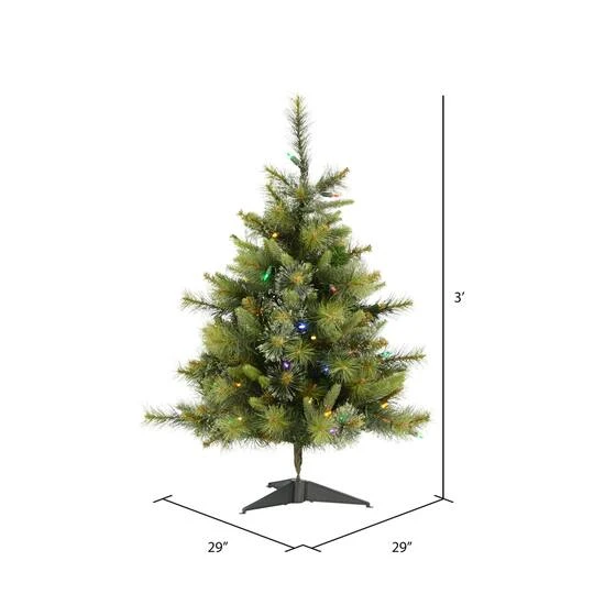 3ft. Pre-Lit Cashmere Pine Artificial Christmas Tree, Multi-Colored LED Lights 7 3ft. Pre-Lit Cashmere Pine Artificial Christmas Tree, Multi-Colored LED Lights - Image 5