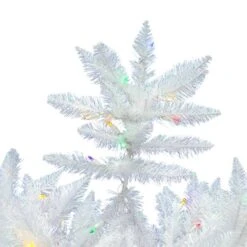 3.5ft. Pre-Lit Sparkle White Spruce Artificial Christmas Tree, Multi-Colored LED Lights -Christmas Designers Store D522228S 3
