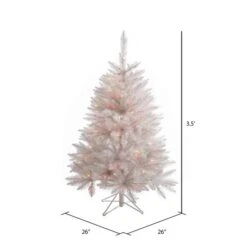 3.5ft. Pre-Lit Sparkle White Spruce Artificial Christmas Tree, Multi-Colored LED Lights -Christmas Designers Store D522228S 4