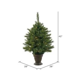 3.5ft. Pre-Lit Cashmere Pine Artificial Christmas Tree, Clear LED Lights 9 3.5ft. Pre-Lit Cashmere Pine Artificial Christmas Tree, Clear LED Lights -Christmas Designers Store D522263S 3