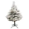 3.5ft. Pre-Lit Flocked Alberta Artificial Christmas Tree, Multicolor LED Lights -Christmas Designers Store D522328S 1