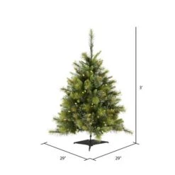 3ft. Pre-Lit Cashmere Pine Artificial Christmas Tree, Warm White Dura-Lit® LED Lights -Christmas Designers Store D522363S 3