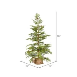 3ft. Unlit Cedar With Pinecones Artificial Christmas Tree In Burlap Base -Christmas Designers Store D522482S 3