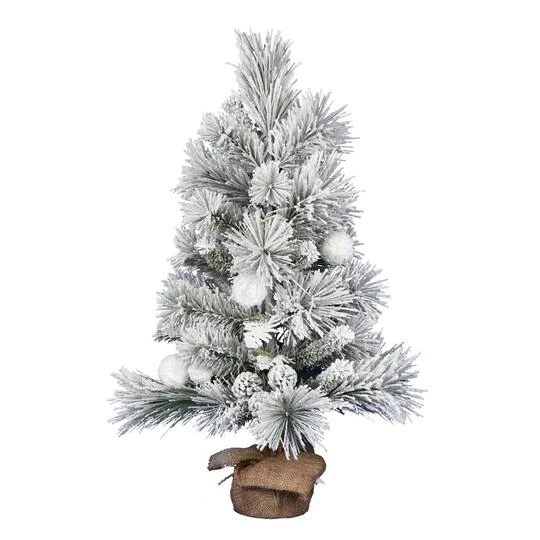 3ft. Unlit Frosted Beacon Pine With Snowballs & Pinecones Artificial Christmas Tree In Burlap Base 3 3ft. Unlit Frosted Beacon Pine With Snowballs & Pinecones Artificial Christmas Tree In Burlap Base