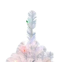 3ft. Pre-Lit Crystal White Spruce Artificial Christmas Tree, Multicolor LED Lights -Christmas Designers Store D522495S 3
