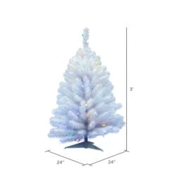 3ft. Pre-Lit Crystal White Spruce Artificial Christmas Tree, Multicolor LED Lights -Christmas Designers Store D522495S 4