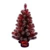 2ft. Unlit Dark Red Tinsel Artificial Christmas Tree 2 2ft. Unlit Dark Red Tinsel Artificial Christmas Tree -Christmas Designers Store D522577S 1