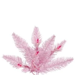 3ft. Pre-Lit Pink Fir Artificial Christmas Tree, Pink Lights -Christmas Designers Store D522578S 2