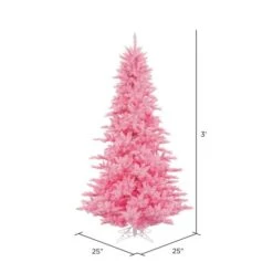 3ft. Pre-Lit Pink Fir Artificial Christmas Tree, Pink Lights -Christmas Designers Store D522578S 3