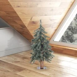 2ft. Pre-Lit Natural Bark Alpine Artificial Christmas Tree, ClearLights -Christmas Designers Store D522593S 2