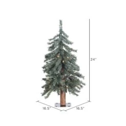2ft. Pre-Lit Natural Bark Alpine Artificial Christmas Tree, ClearLights -Christmas Designers Store D522593S 4